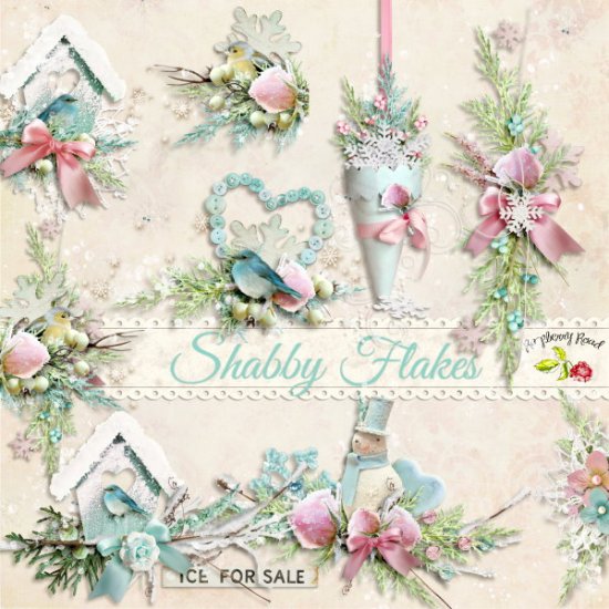 Shabby Flakes Side Clusters - Click Image to Close