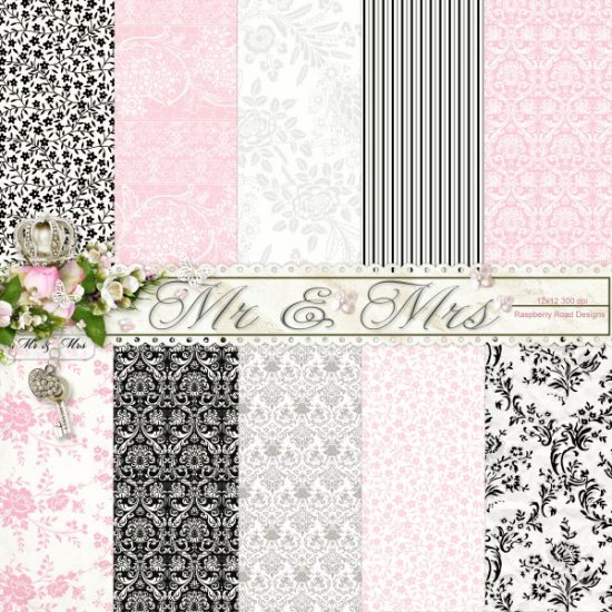 Mr & Mrs Pattern Paper Set