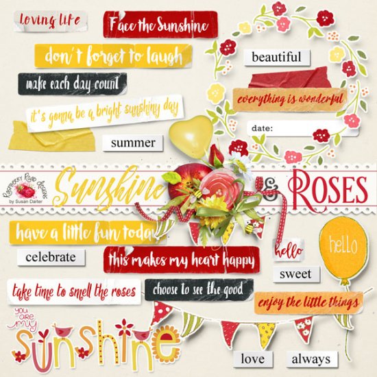 Sunshine And Roses Label Set - Click Image to Close