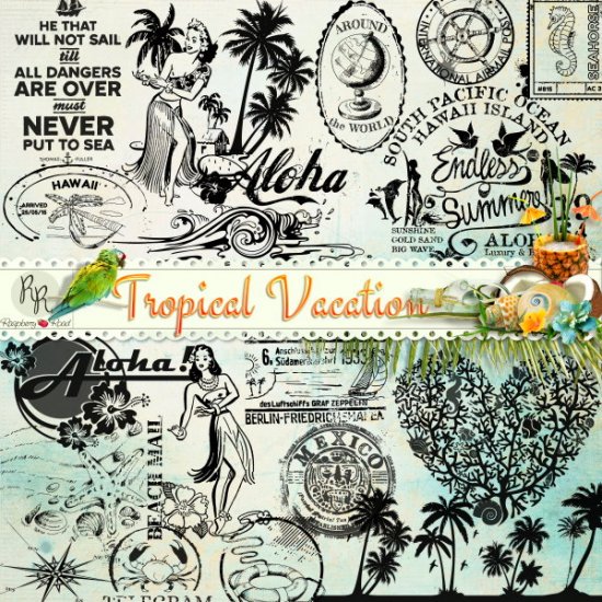 Tropical Vacation Stamp Set