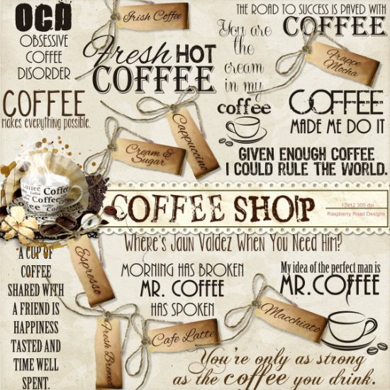 Coffee Shop Word Art