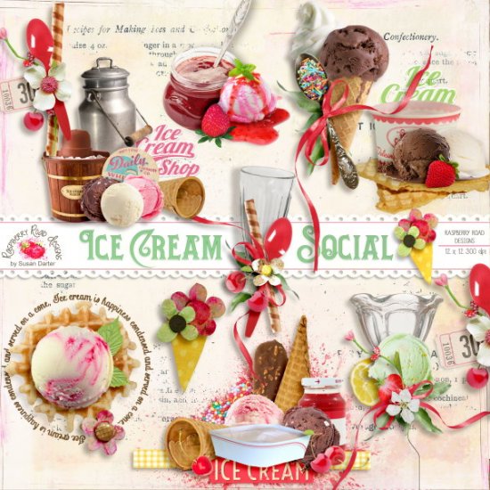 Ice Cream Social Side Clusters Set 1 - Click Image to Close