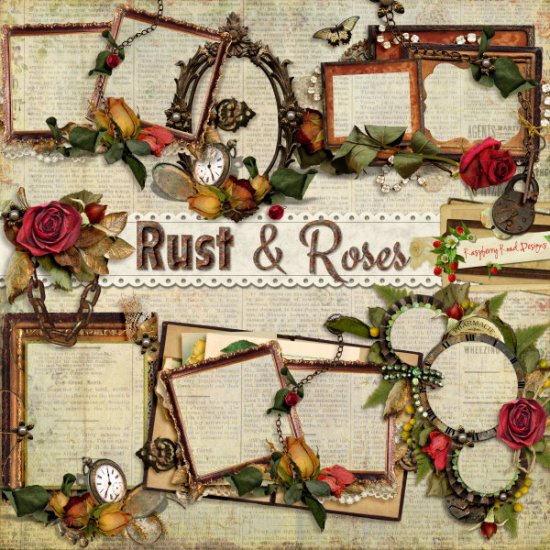 Rust And Roses Cluster Set