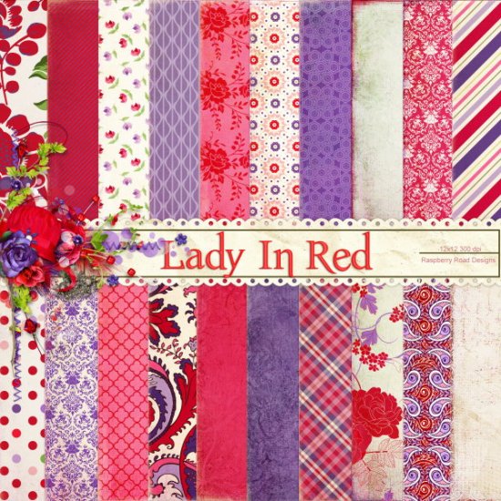Lady In Red Paper Set