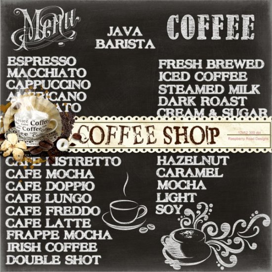 Coffee Shop Chalkboard Set
