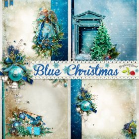 Blue Christmas Stacked Papers
