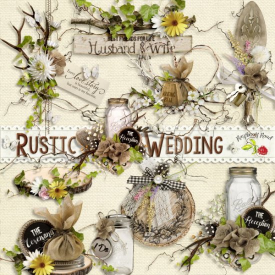 Rustic Wedding Side Clusters Set 1 - Click Image to Close