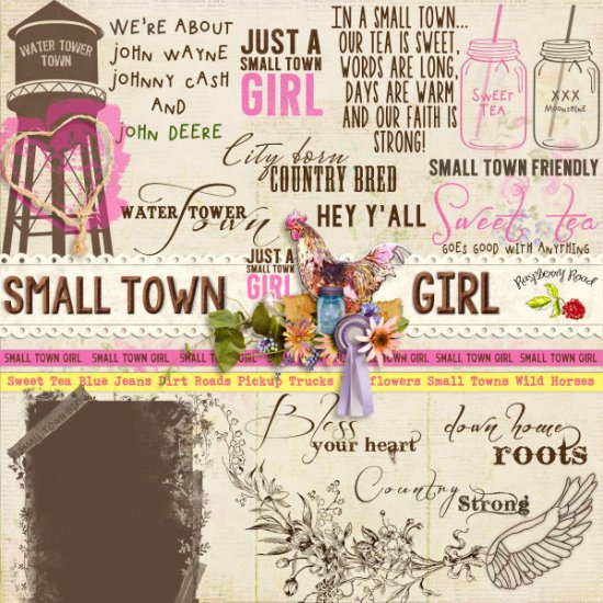 Small Town Girl Word Art