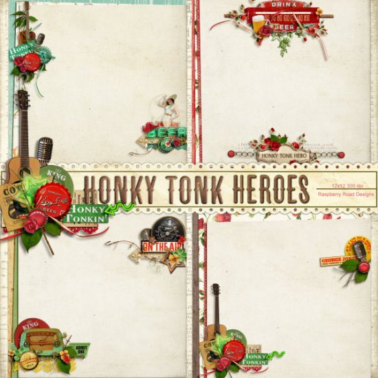 Honky Tonk Heroes Stacked Paper Set - Click Image to Close