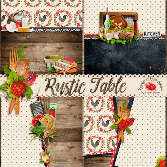 Rustic Table Stacked Papers