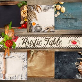 Rustic Table Scene Papers