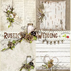 Rustic Wedding Stacked Papers