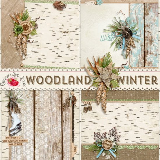 Woodland Winter Stacked Papers - Click Image to Close