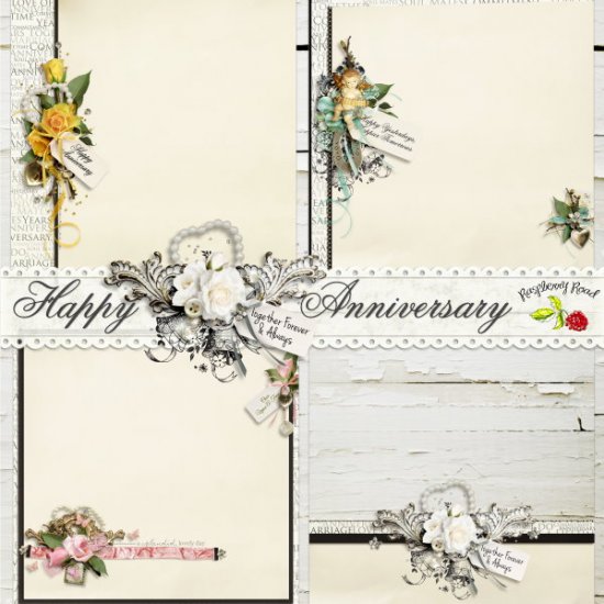 Happy Anniversary Stacked Papers - Click Image to Close
