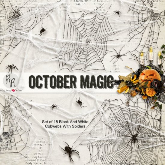 October Magic Cobwebs & Spider Set - Click Image to Close