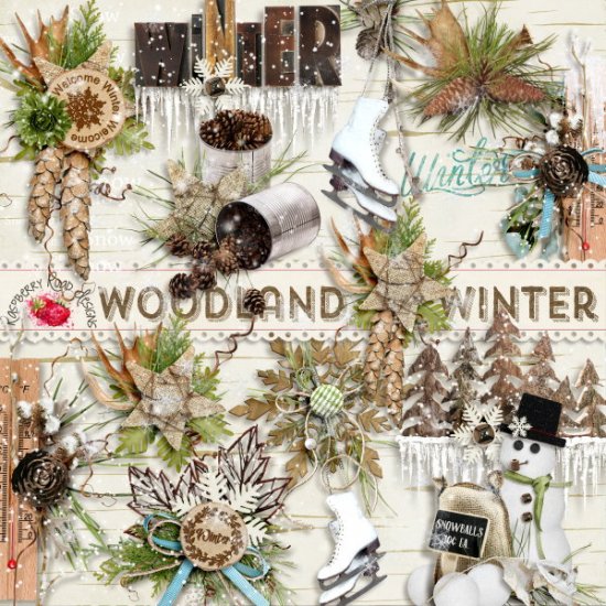 Woodland Winter Side Clusters - Click Image to Close