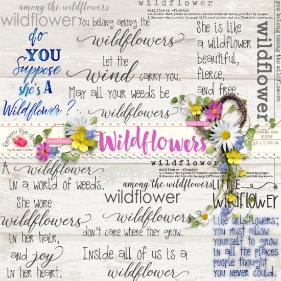 Wildflowers Word Art