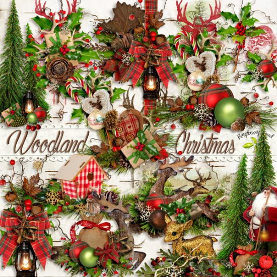 Woodland Christmas Side Clusters - Click Image to Close