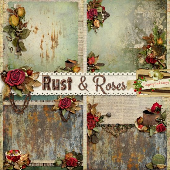 Rust And Roses Stacked Papers
