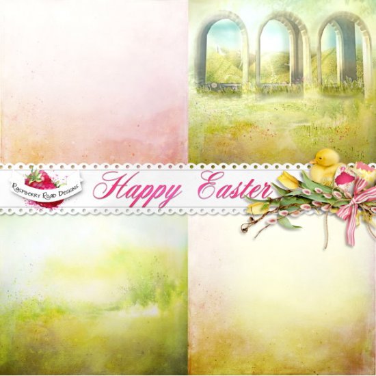 Happy Easter Scene Papers