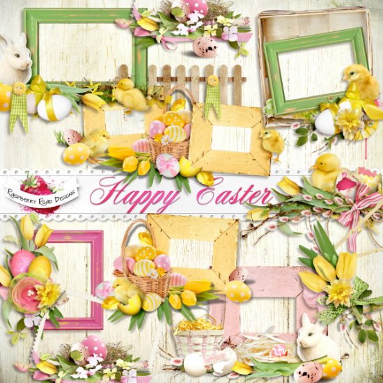 Happy Easter Cluster Set