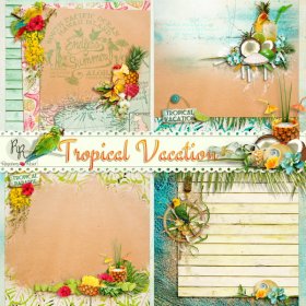 Tropical Vacation Stacked Papers