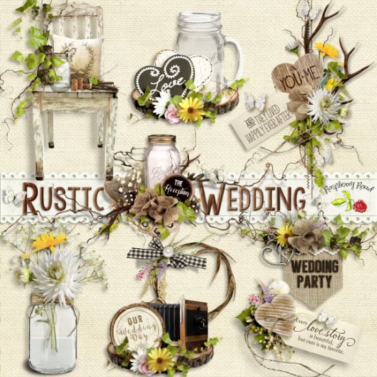 Rustic Wedding Side Clusters Set 2 - Click Image to Close