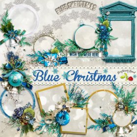 Blue Christmas Cluster Set