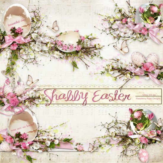 Shabby Easter Side Clusters