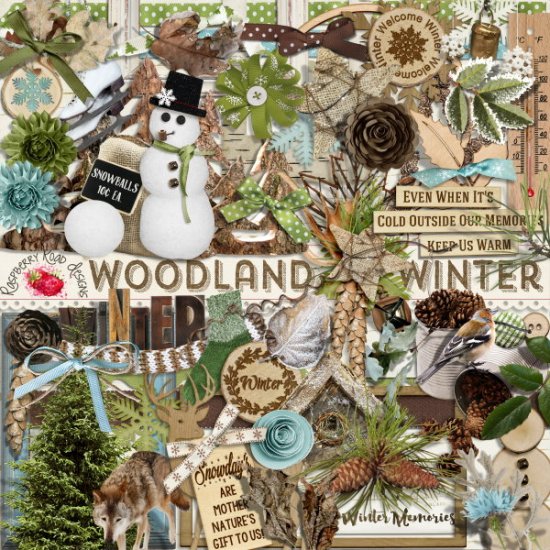Woodland Winter Element Set - Click Image to Close