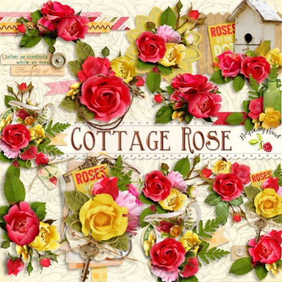 Cottage Rose Side Clusters