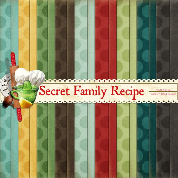 Secret Family Recipe Dotts & Solids Paper Set