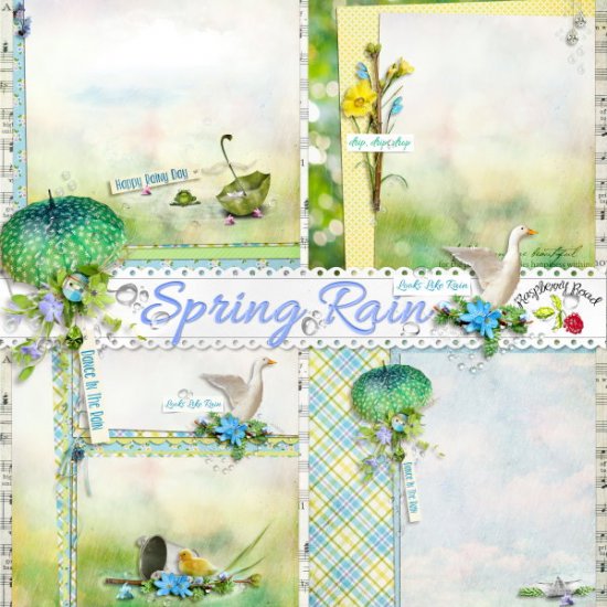 Spring Rain Stacked Papers - Click Image to Close