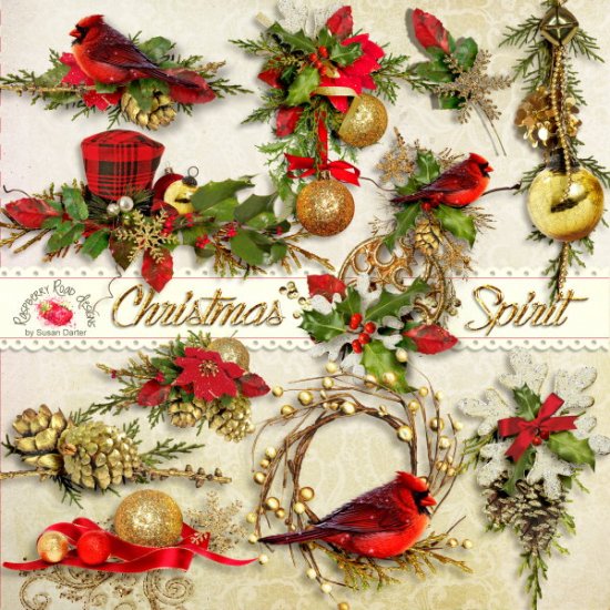 Christmas Spirit Side Clusters Set 2 - Click Image to Close