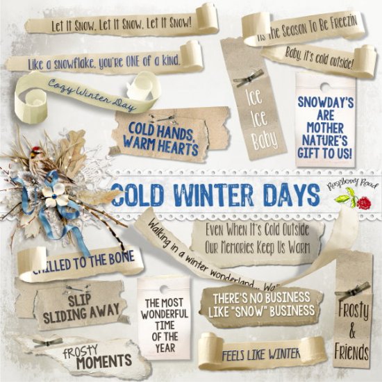 Cold Winter Days Label Set - Click Image to Close