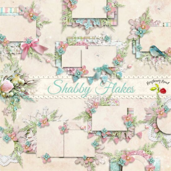 Shabby Flakes Cluster Set - Click Image to Close