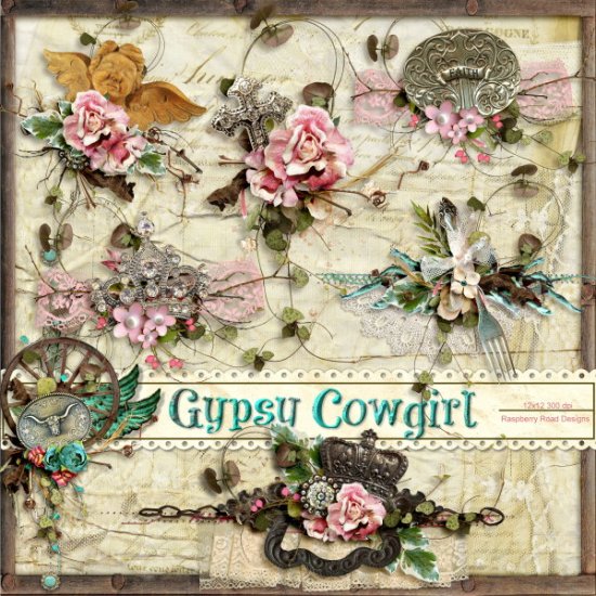 Gypsy Cowgirl Side Clusters Set 2 - Click Image to Close
