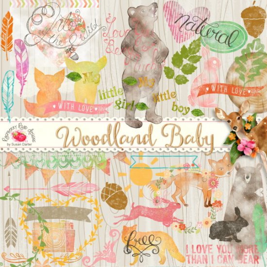 Woodland Baby Stamp Set - Click Image to Close