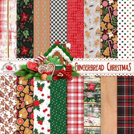 Gingerbread Christmas Papers - Click Image to Close