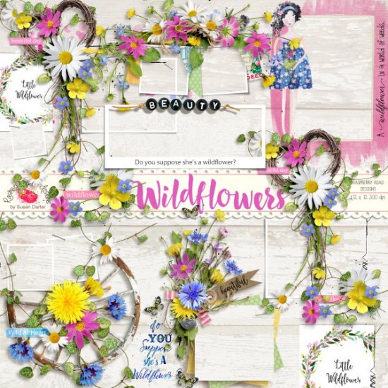 Wildflowers Cluster Set - Click Image to Close