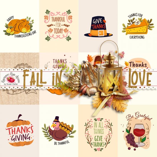 Fall In Love 2 Thanksgiving Journal Cards - Click Image to Close