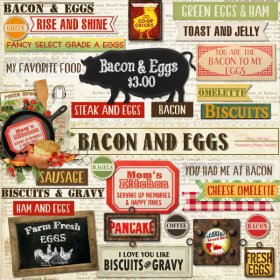 Bacon And Eggs WordArt