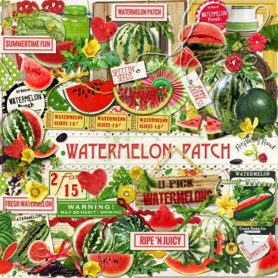 Watermelon Patch Element Set - Click Image to Close