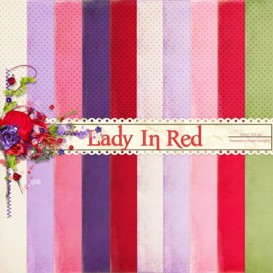 Lady In Red Dotts And Solids