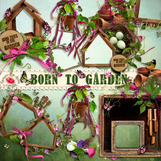 Born To Garden Cluster Set - Click Image to Close