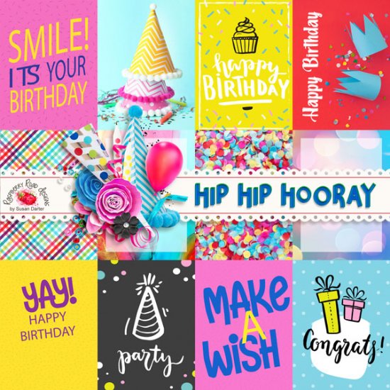 Hip Hip Hooray Journal Cards - Click Image to Close