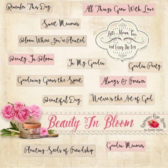 Beauty In Bloom Word Art