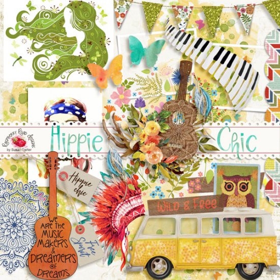 Hippie Chic Ephemera Set - Click Image to Close