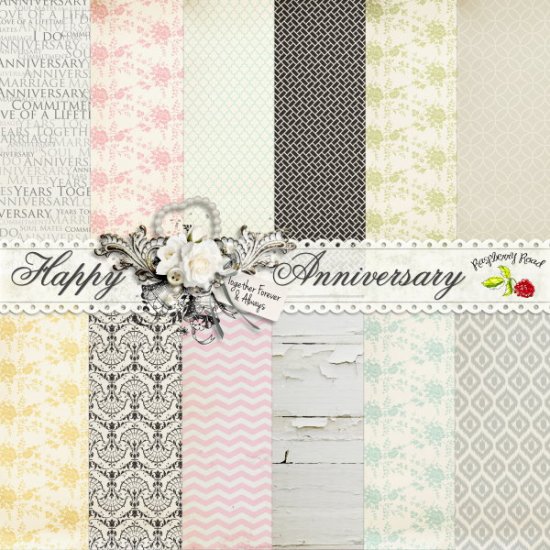 Happy Anniversary Paper Set - Click Image to Close