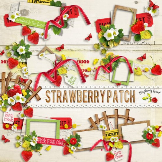 Strawberry Patch Cluster Set - Click Image to Close